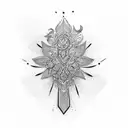 indian and work tattoo design idea