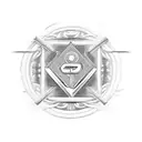 A creative representation of the CID logo intertwined with elements symbolizing family tattoo design idea