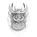 Design a tattoo featuring a stylized quill pen surrounded by traditional Ukrainian patterns tattoo design idea