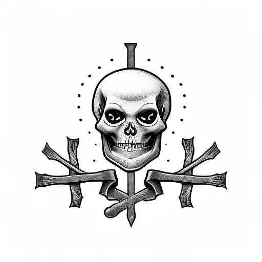 Robed skeleton with iron cross tattoo design idea