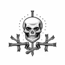 Robed skeleton with iron cross tattoo design idea