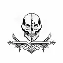 Robed skeleton with iron cross tattoo design idea