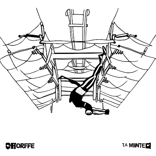 A minimalist silhouette of a CrossFit athlete performing a handstand push-up tattoo design idea