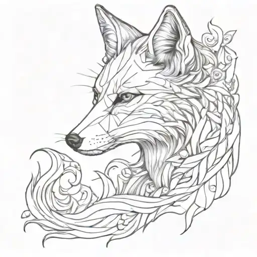 Fox filler tattoo design idea