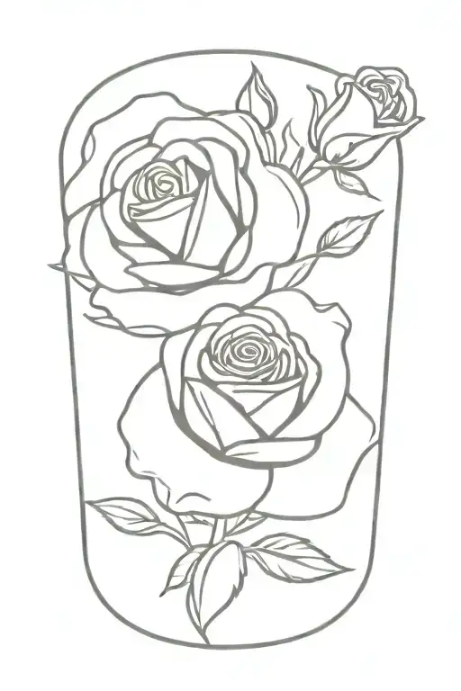 bread and roses tattoo design idea