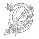 Think of the communist symbol of sickle and hammer, but instead of sickle there should be a crescent and instead of a ha tattoo design idea