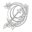 Think of the communist symbol of sickle and hammer, but instead of sickle there should be a crescent and instead of a ha tattoo design idea