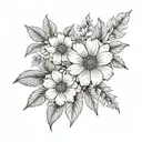 A black and grey realistic floral piece inspired by vintage botanical illustrations tattoo design idea