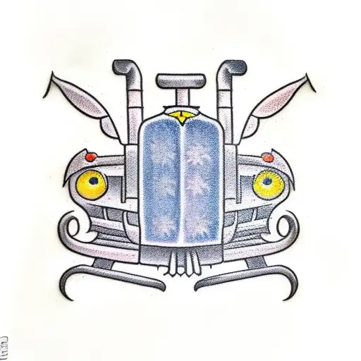 Tractor with c130 flying  tattoo design idea