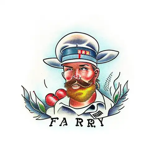 Farmer that is also in the military  tattoo design idea
