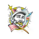 Farmer that is also in the military  tattoo design idea