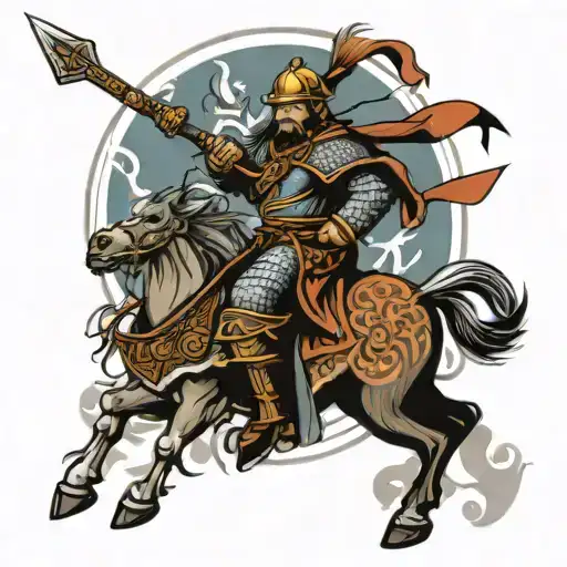 mongol warrior tattoo design idea