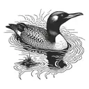 Common Loon, themes of dark nature and the Occult tattoo design idea