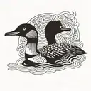 Common Loon, themes of dark nature and the Occult tattoo design idea