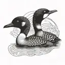 Common Loon, themes of dark nature and the Occult tattoo design idea