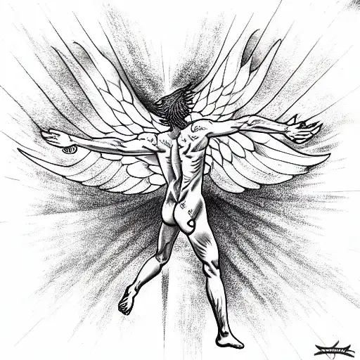 Icarus reaching for the sun tattoo design idea