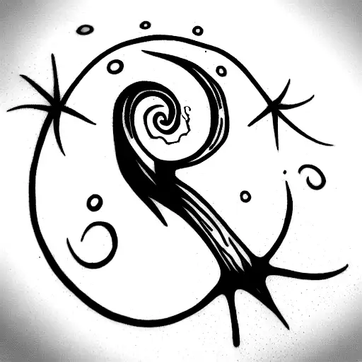 The Nightmare Before Christmas themed linework tattoo designs tattoo design idea