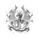 Cyber Dragon, with electricity tattoo design idea