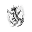 Cyber Dragon, with electricity tattoo design idea