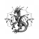 Robotic and electric Dragon  tattoo design idea