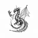 Robotic and electric Dragon  tattoo design idea