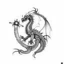 Robotic and electric Dragon  tattoo design idea