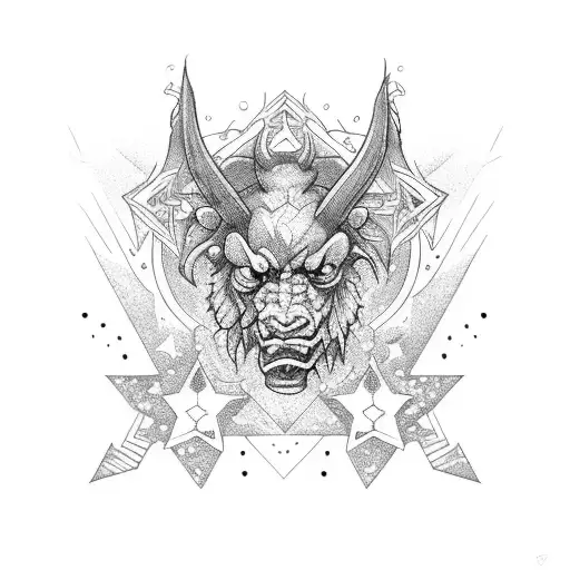 Beast and stars tattoo design idea