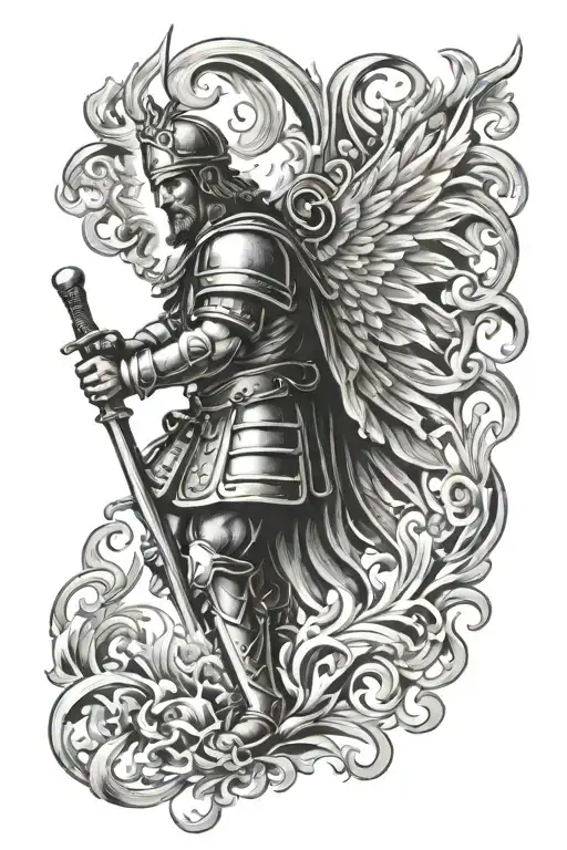st Florian fire flames tattoo design idea