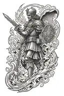st Florian fire flames tattoo design idea