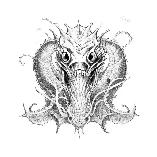 Monster Tattoo Design. Vector Illustration Decorative Design Stock Vector -  Illustration of evil, wing: 189654725