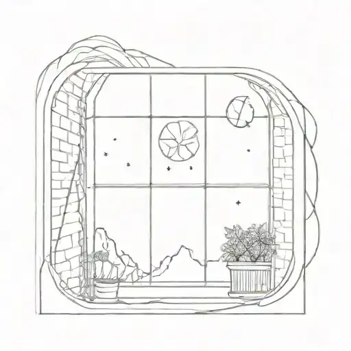 the universe outside a window  tattoo design idea