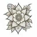 very simple thin line flower tatoo on spine with Arabic attached saying your faith has to be greater than your fear  tattoo design idea