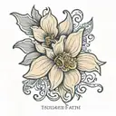 very simple thin line flower tatoo on spine with Arabic attached saying your faith has to be greater than your fear  tattoo design idea