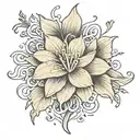 very simple thin line flower tatoo on spine with Arabic attached saying your faith has to be greater than your fear  tattoo design idea