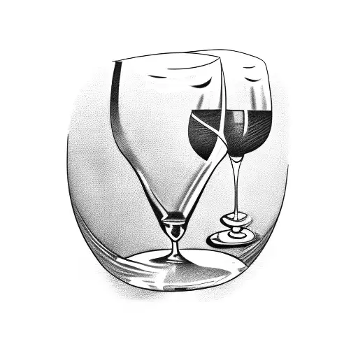 wine Glass and grill tattoo design idea