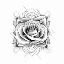 2001, with roses tattoo design idea