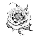 2001, with roses tattoo design idea