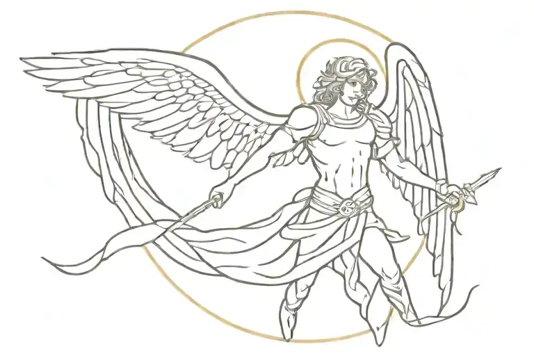 St. Michael archangel tattoo design idea