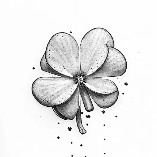 clover with the Lucky word tattoo design idea