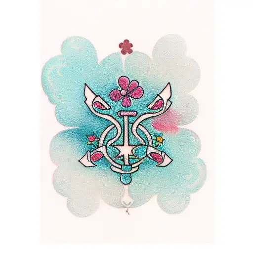 clover with the Lucky word tattoo design idea