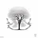 Tree, with a coordinate in the roots, my birthday date and with a phrase in latin upside  tattoo design idea
