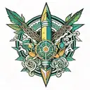 Arrow electric tattoo design idea