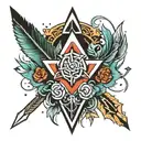 Arrow electric tattoo design idea