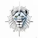 lion with roman clock tattoo design idea