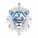 lion with roman clock tattoo design idea