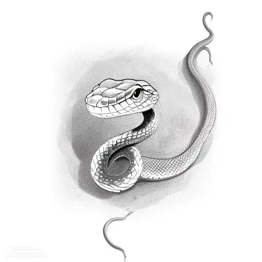 a snake that goes around the neck and ends at the collarbone, and that in place of the tail is another head tattoo design idea