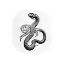 snake on finger tattoo design idea