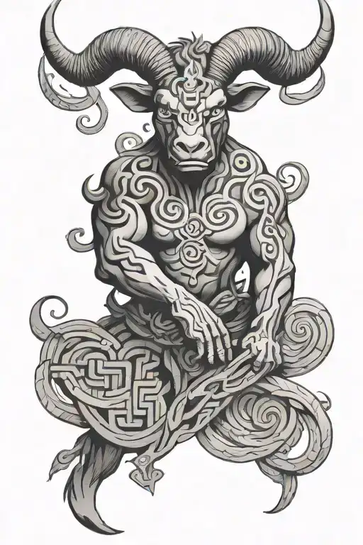 minotaur and the labyrinth maze forearm tattoo tattoo design idea
