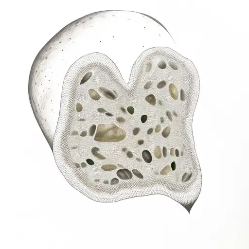 heart shaped Petoskey stone with hidden name Kendall and trees tattoo design idea