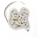 heart shaped Petoskey stone with hidden name Kendall and trees tattoo design idea
